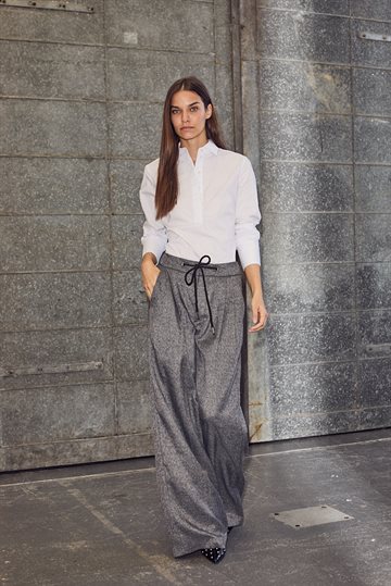 Haute L ' Amitié - Michelle Check Tailor Tie Pants - Grey